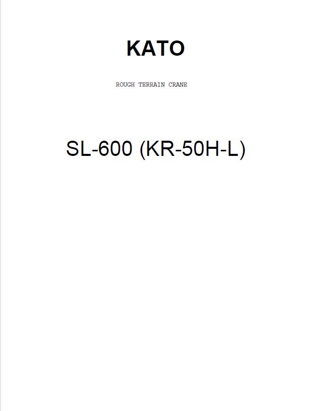 Kato SL-600 KR-50H-L Rough Terrain Crane PDF Part Catalog